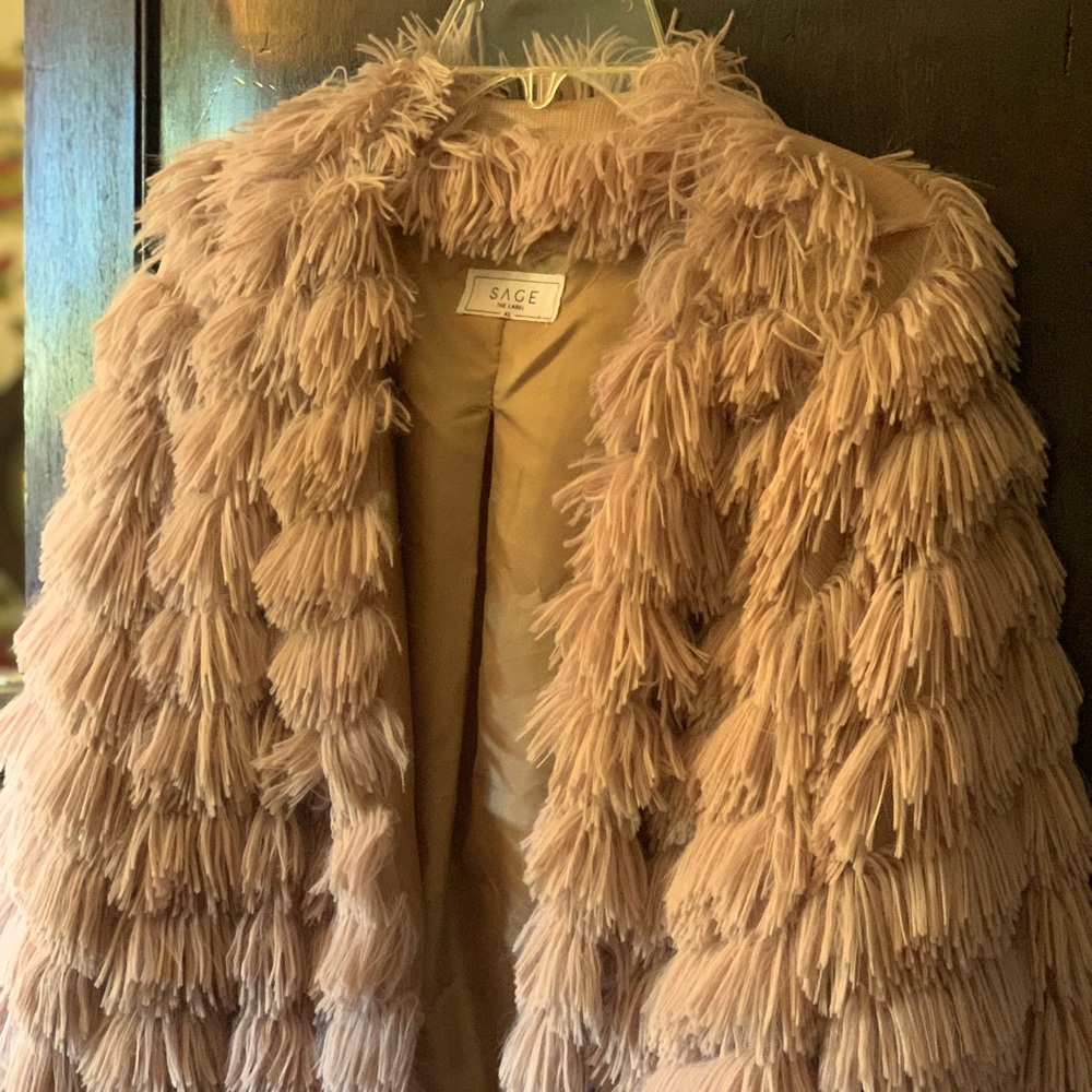 Sage The Label Faux Fur Fringe Jacket